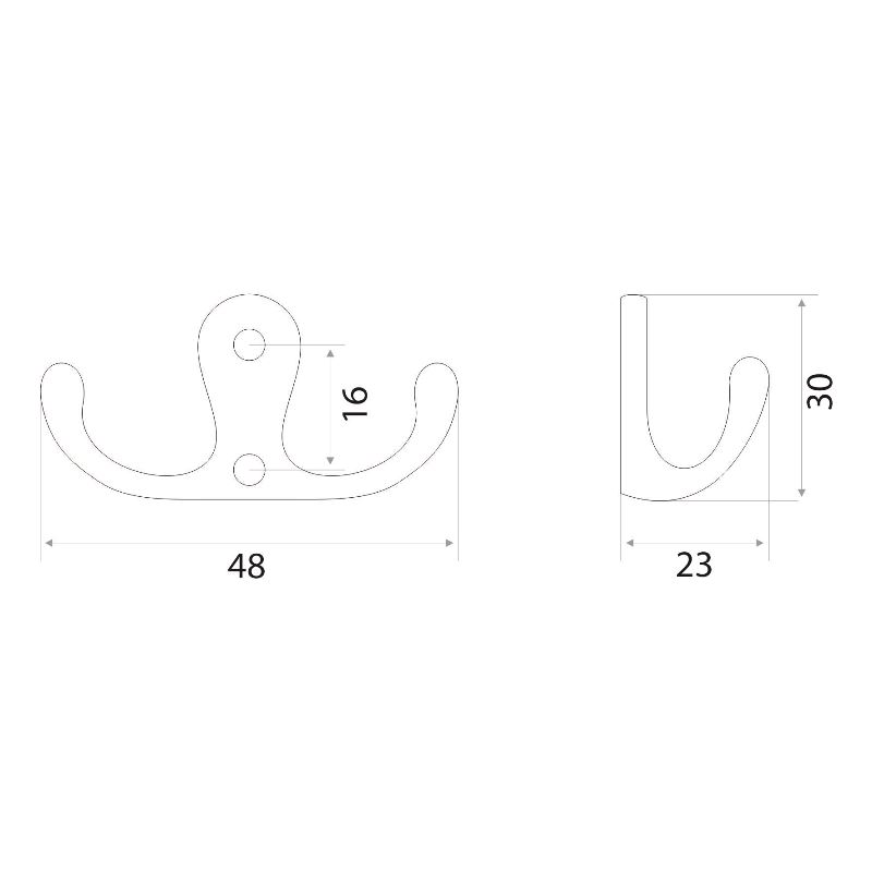 Крючок 04.11.33 "ZY-110М" 2-ой малый бронза (150)