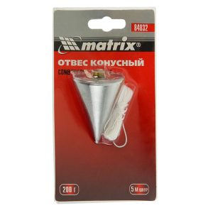 Отвес конусный, 200 г, шнур 5 м// MATRIX (6)