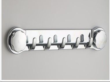 Крючок на планке КР-5 пятерной, без сверления, хром