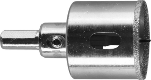 Коронка алмазная по кафелю и стеклу, d=35 мм, зерно Р 60, в сборе с центрир сверлом и имбус (10)(_10