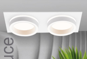 Светильник точечный под лампу двойной Белый GX53 LUCE WOLTA
