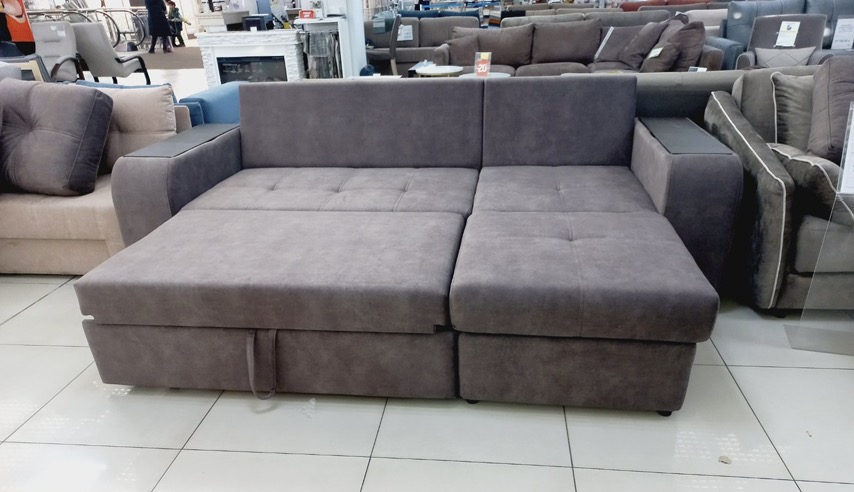 Диван Магнат 10 (2-х мест.,оттоманка, с декором) (Ткань: о.Beverly bitter)