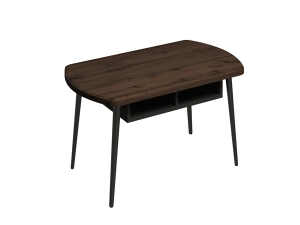 Стол журнальный (МДФ Дуб Вотан темный/ЛДСП Черный/МЕТАЛЛ Черный Муар (0372/0001/0009))