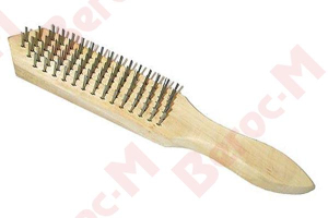 Щетка из стальной проволоки 4-рядная,деревянный корпус (12)