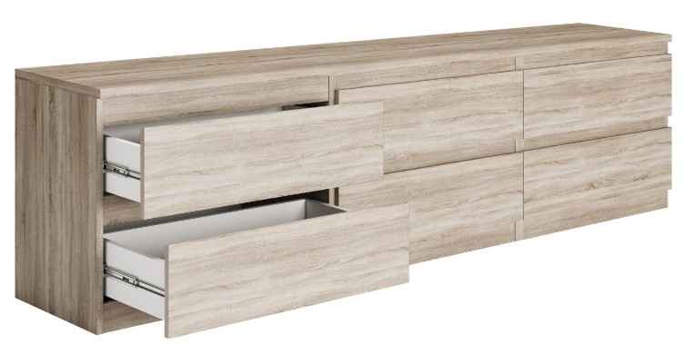 Тумба КАСТОР 6 ящиков RU сонома