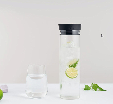 Графин 1,0л Nova Черный янтарь силик/кр с доступом 360С жаропр.стекло (9)