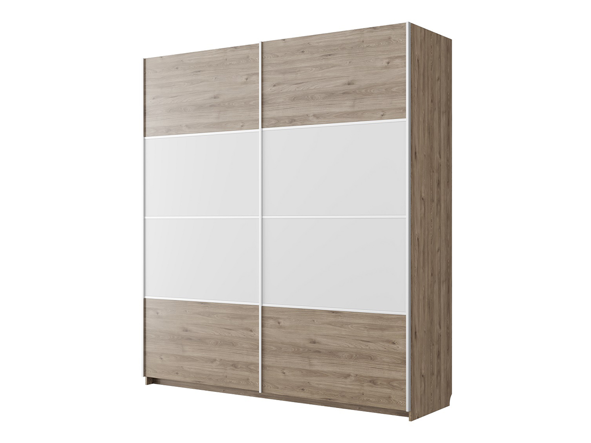 Шкаф-купе №23 (Гикори темный/Белый)