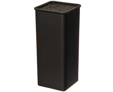 Подставка для ножей SATOSHI с полип. разделителями, 10x10x22,5см, квадрат, soft-touch чер