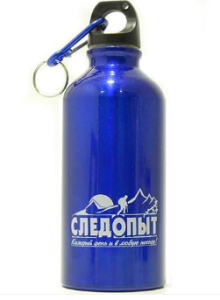 Бутылка питьевая "СЛЕДОПЫТ", алюм., с карабином, 600 мл/60/