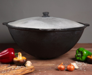 Казан чугунный, 16 л, круглое дно, алюминиевая крышка 3306525