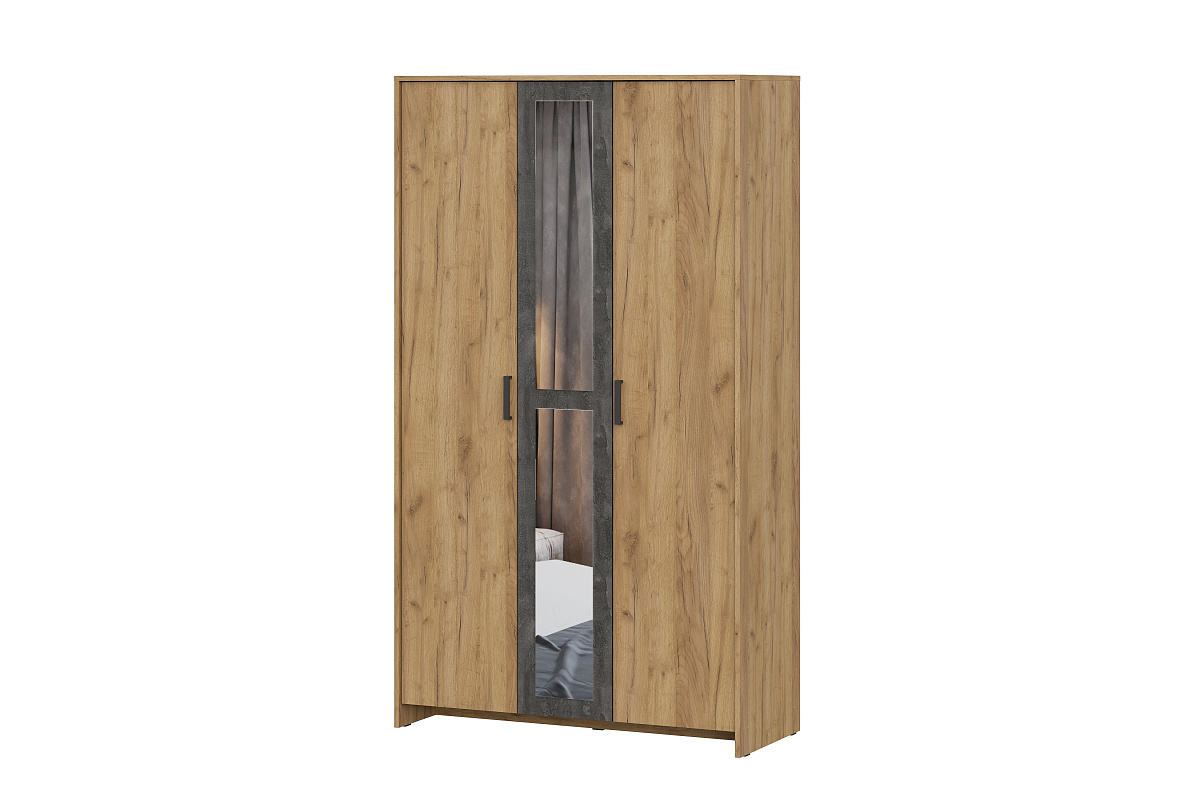 Шкаф "МСП 1 Шкаф трехстворчатый" (Дуб Золотой/Камень Темный)