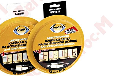 Дв.сверхпроч. кл. лента 25мм*10м на вспен.осн.д/крепл.зеркал белая (36)