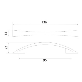 Ручка-скоба мебельная 14.144.05 "ZY-7A Бабочка" 96мм, никель
