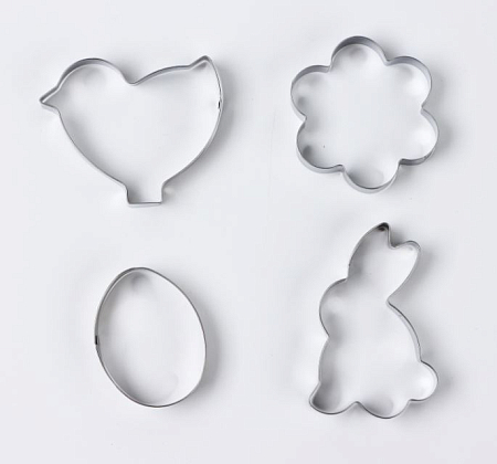 Набор форм для выпекания печенья KONFINETTA «Светлой пасхи», 4 шт, металл													