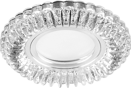 Светил потол встраив со светод подсвет 15LED*2835 SMD 4000K, MR16 50W G5.3, прозр, хром, CD904 (10)