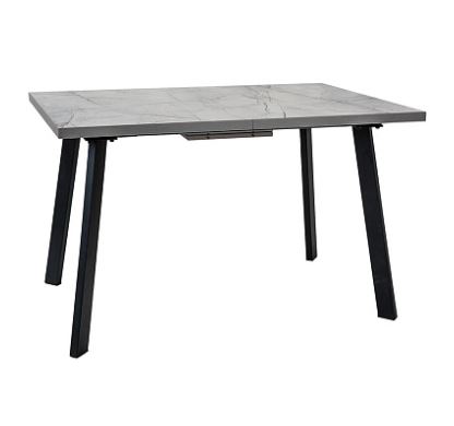 Стол РИНО МАКС раздвижной 1400/1800*800*750 ЛДСП Бетон Пайн светлый, ноги металл ЧЕРНЫЙ