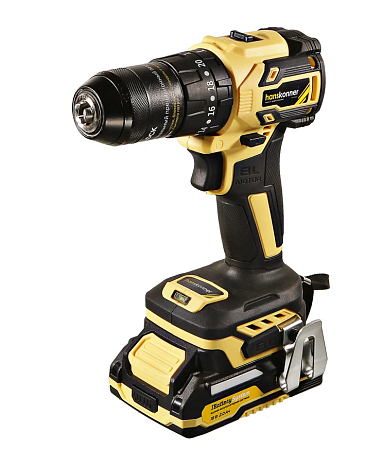 Дрель акк б/щ уд Hanskonner PLATINUM, 18В, 1BatterySystem, 65Нм, 2х2Ач,13мм,кейс HS