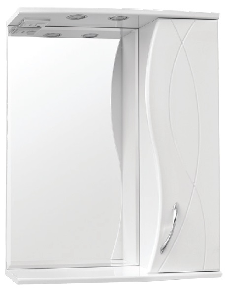 Зеркало-шкаф "Эден 650" с подсветкой белый 650*816*200 (1)