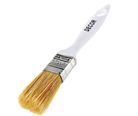 Кисть DECOR "STANDARD универс." 25х15 мм, свет. смеш. ворс, пласт. ручка, "W.E." (12шт/336шт/672шт)