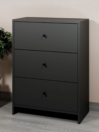 Комод КВАДРО 3 ящика Антрацит 600*300*776