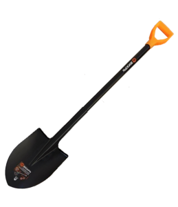 Штыковая лопата с изогнутой тулей, металлический черенок Вихрь