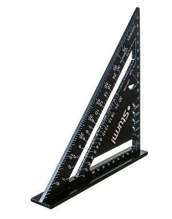 Угольник 170мм, алюминиевый сплав, чёрная оксидация, белая шкала, Sturm