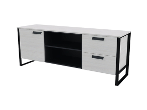 Тумба ТВА Тм021.1 (ЛДСП Ясень Анкор светлый/ЛДСП Черный/МЕТАЛЛ Черный Муар (0048/0001/0009))