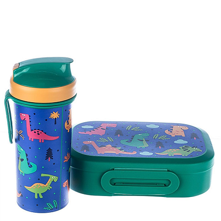 Набор 2пр (ланч-бокс 0,98л/бутыль д/воды 0,4л) зеленый (12) 431323709 Быт