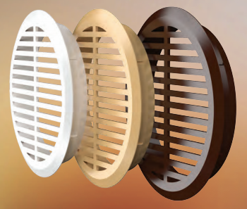 Решетка переточная круглая D50 с фланцем D45, 4 шт.бежевая (4)