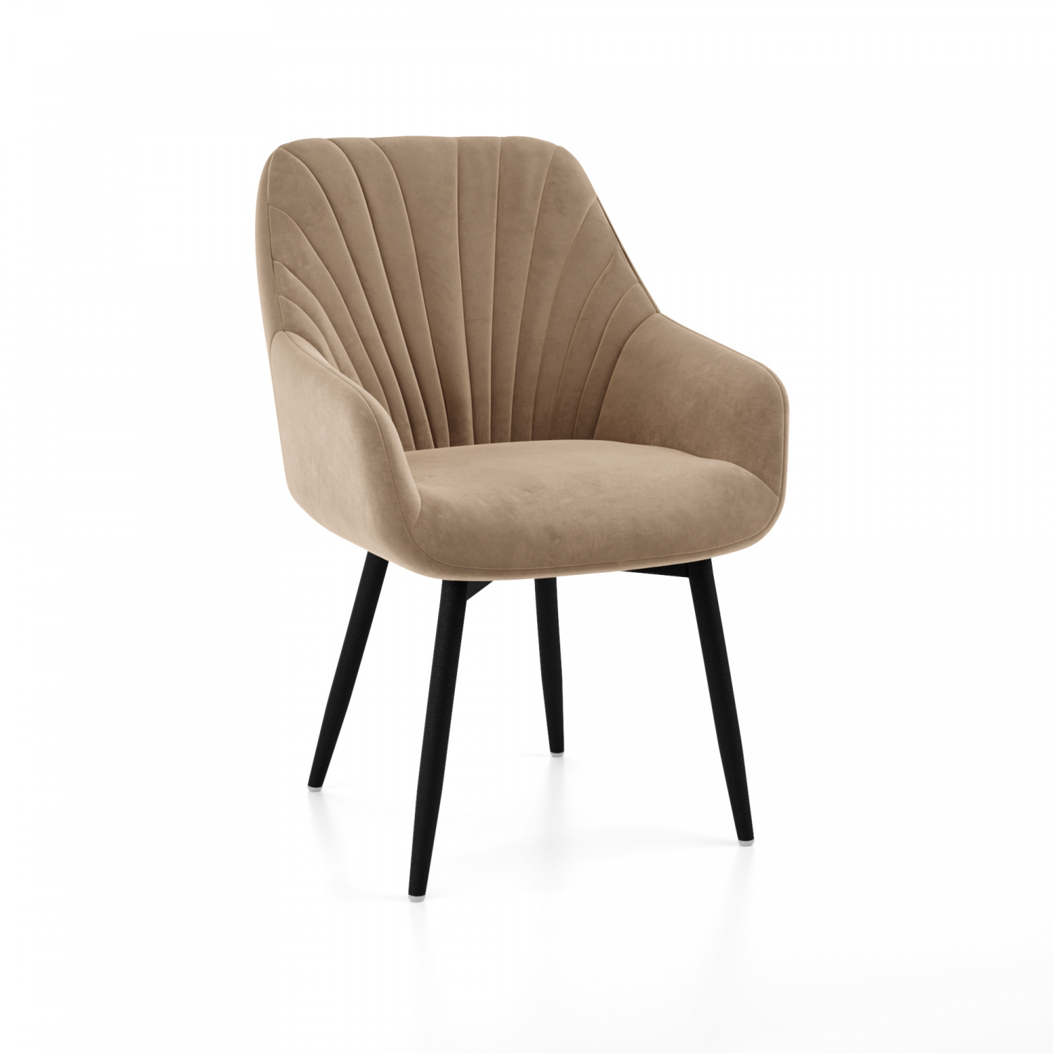 Кресло СЭНДИ, каркас металл черный, велюр КОНФЕТТИ КОРИЦА