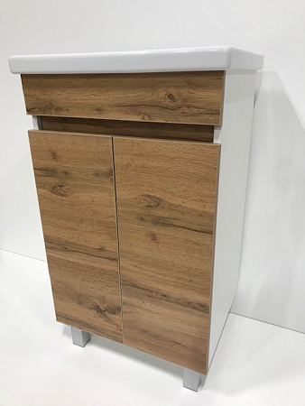 Тумба Классик 50 + ум. COMO 50/Фостер 500 фасад ясень, стенки белые (1)