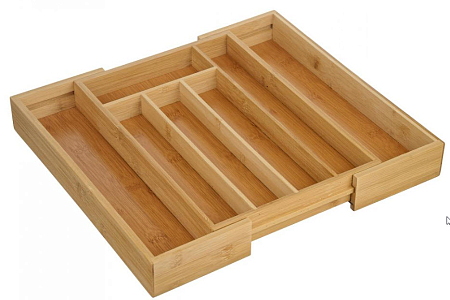 Лоток д/стол приборов бамбук 25,4*35,5*5см №4 расширяемый