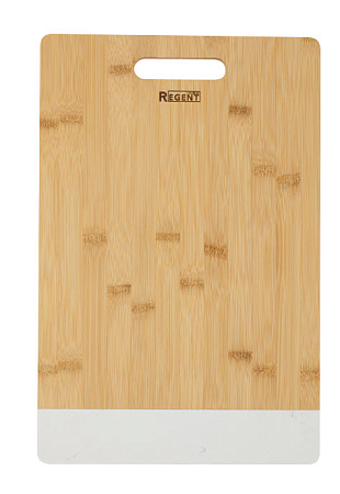 Доска разд.прямоуг. вставка белый мрамор 39.5х26х1,2см Linea Bamboo