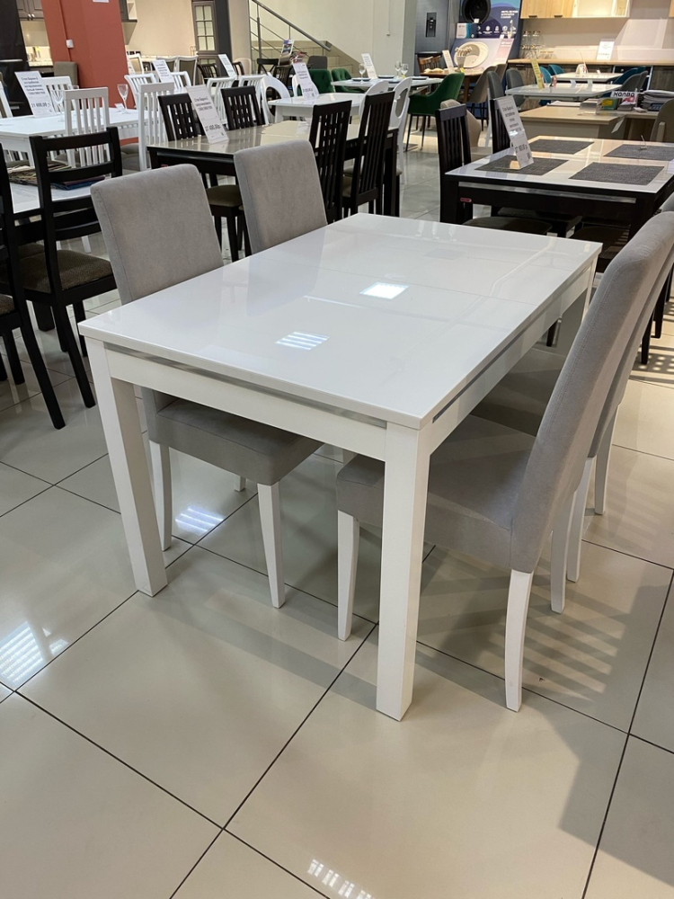 Стол Барон-4 экстрабел.ст.бел/белый глянец