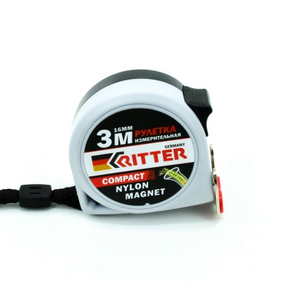 Рулетка Ritter Compact измерительная 3м х 16мм, магнит, двухстороняя, нейлон (120/12/1)
