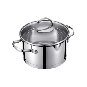 Кастрюля со стекл. крышкой со сливом 2,6л; 18х10,5 см, (нерж сталь, стекло) Linea TORINO