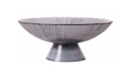 Тарелка для фруктов серая 25*10 см