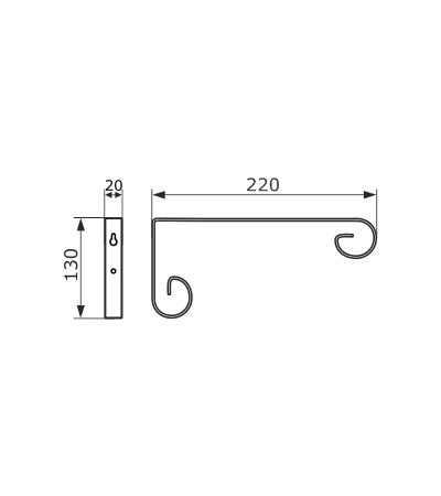 Кронштейн для кашпо Домарт мод.1 22 см (черный) (10)