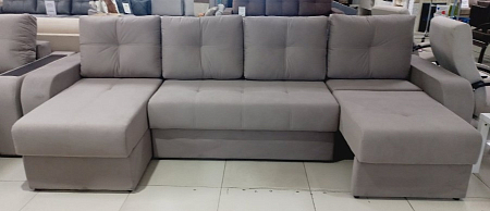 Диван Магнат 10 (3-х местн.+оттоманка с ящ.,полукресло, 2 мягких подлокотника) (Ткань:о.Velutto 08)