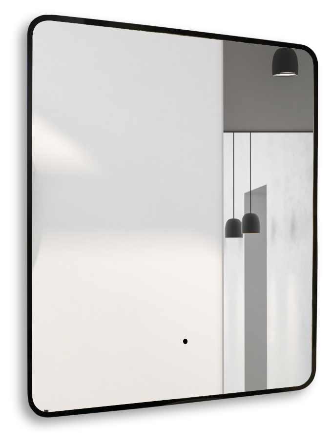 Зеркало "Incanto Black" 600х700 (Интерьерная подсветка, бесконтактный сенсор) 															