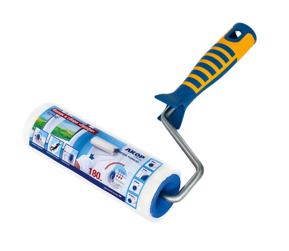 Валик ПРОФИ 240 Велюр, белый АКОР (20)