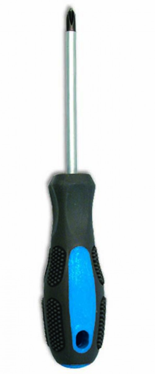 Отвертка крестовая №0  3х100мм двухкомпонентная ручка