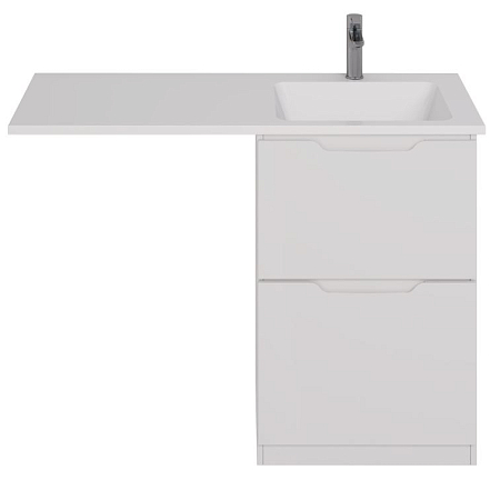 Тумба Dreja Bona 60 напольная 2 ящ.+ ум. Wing 120R (правый,белый)