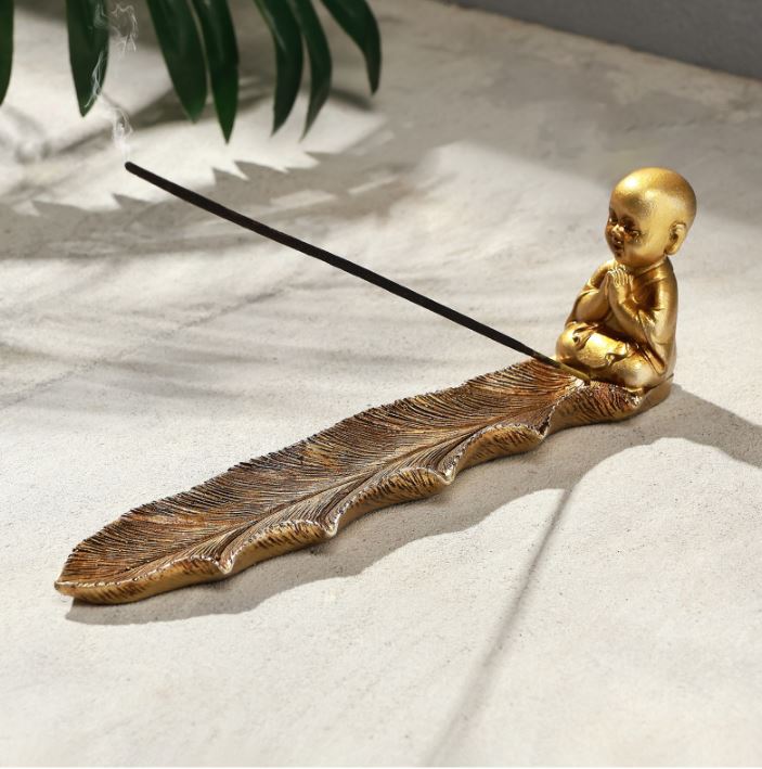 Подставка для благовоний "Маленький Будда" золото   										