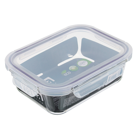 Контейнер для продуктов на защел VETTA 1000мл, жаропрочное стекло