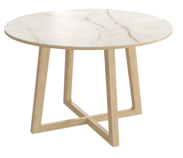 Стол Фрейм-2 кристалл пьюр керамика/дуб натуральный