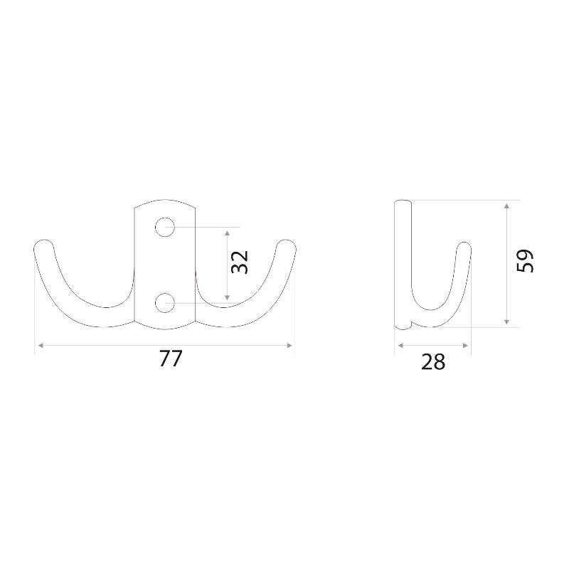 Крючок 04.41.33 "ZY-201В" перф 2-х рож.(АВ) бронза