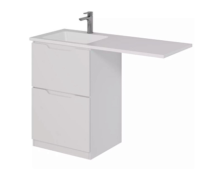 Тумба Dreja Bona 60 напольная 2 ящ.+ ум. Wing 120L (левый,белый)