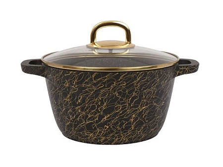 Кастрюля 4,5л Грация а/п черный/золото ст/кр (3) кчз45а