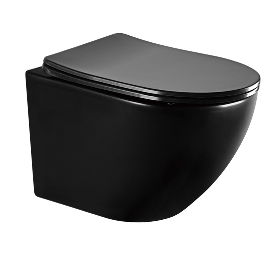 Унитаз ABBER Bequem AC1100MB подвесной черный матовый, безободковый (_1_)